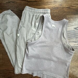 Vuori Gray/ stone  Tank Top and Joggers Set